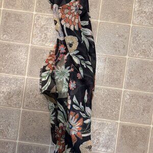 NWT Echo Essential Crinkle Wrap in Black Floral / Multi
